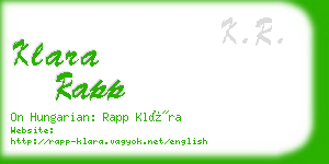 klara rapp business card